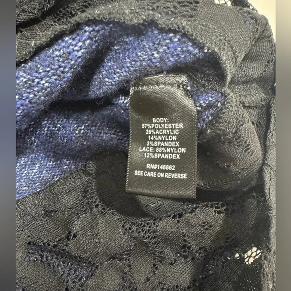 Torrid Blue/Black Pullover 2-Fer Sweater Size 00 EUC - Picture 5 of 11